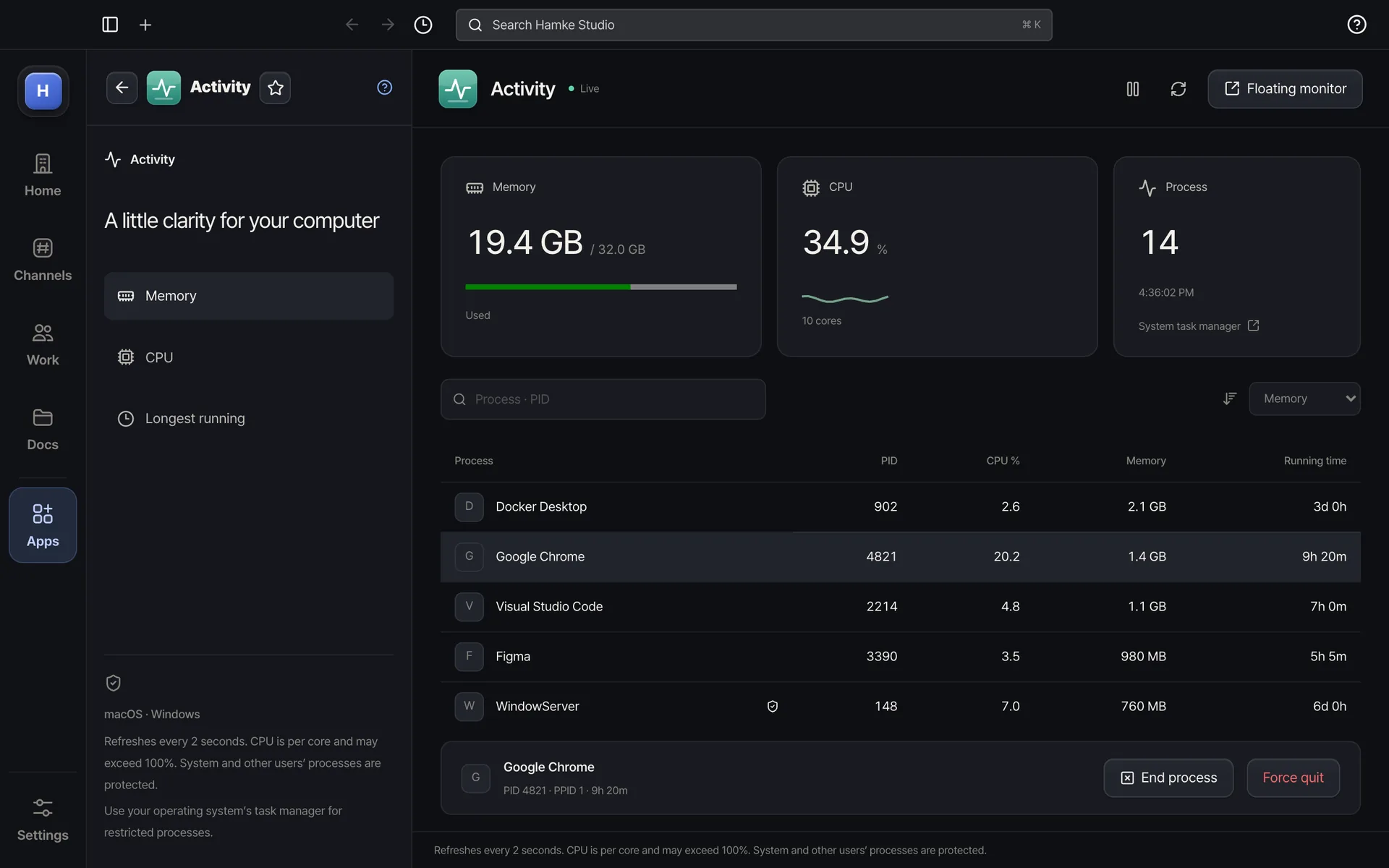 Activity — Pick a heavy process and end it